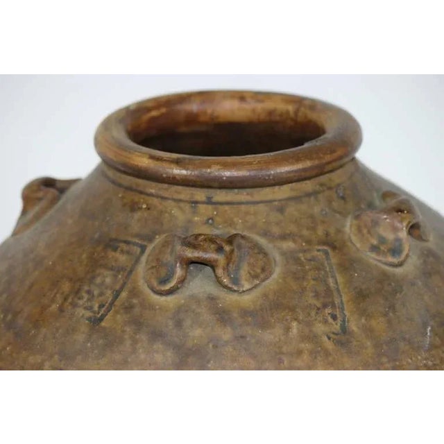Ceramic Archaistic Antique Earthenware Storage Vessel, Thailand 15th-18th Century For Sale - Image 7 of 8