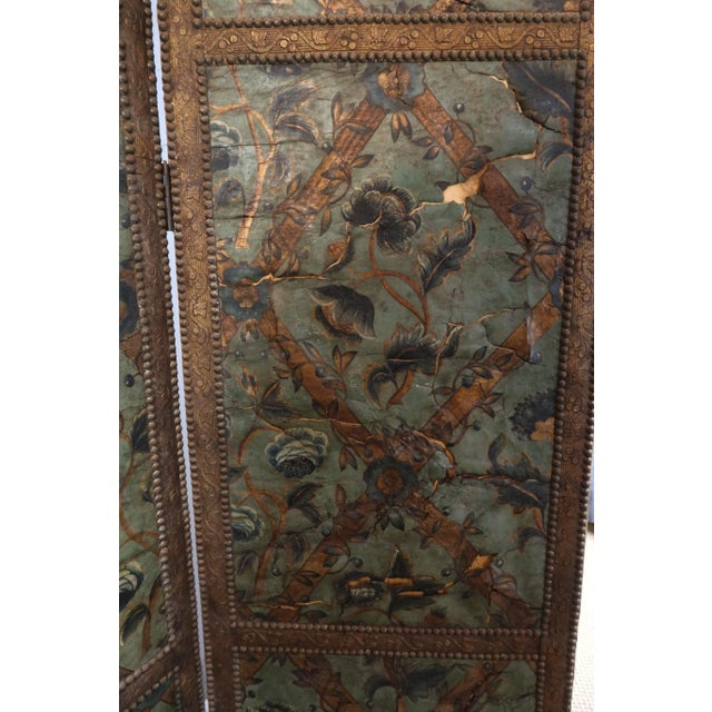 Antique Cordoba Leather Screen, 1600s For Sale - Image 13 of 16