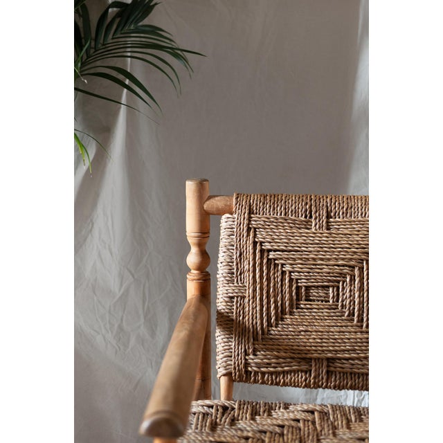 Wooden and Rope Chairs by Adrien Audoux & Frida Minet, 1960s, Set of 2 For Sale - Image 6 of 7