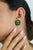 Contemporary Emerald & Diamond Floral Stud Earrings in 14k White Gold- A Pair For Sale In New York - Image 6 of 12