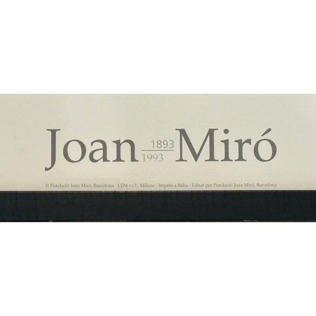 Vintage 1993 Joan Miró, "Dona Escoltant Música" Barcelona Centenary Exhibition Poster, Framed For Sale - Image 10 of 16