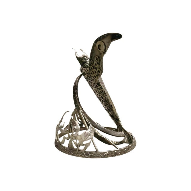 Early 21st Century Modern Industrial Metal Sea Turtle Sculpture on Display Base, Coastal, 29"w For Sale - Image 4 of 12
