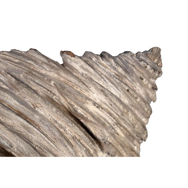 Contemporary Carved Teak Wood Panel on Stand For Sale - Image 3 of 6