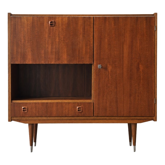 Mid-Century Highboard with Bar and Writing Compartment, 1960s For Sale