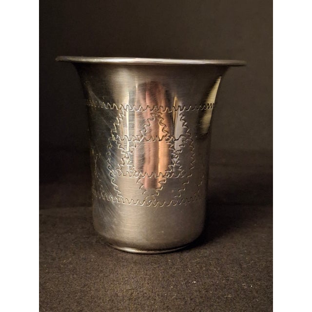 Mid-Century Modern Vintage Sterling Silver Kiddush Beaker Cup Star of David Monogrammed For Sale - Image 3 of 18