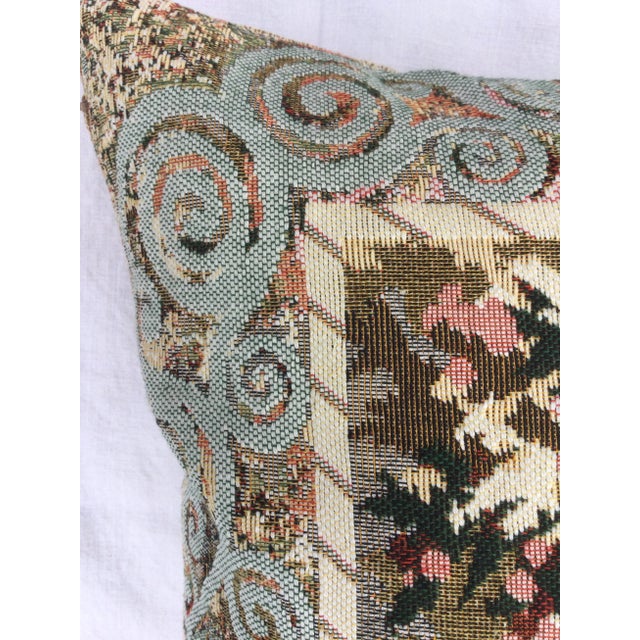 Traditional 2000s European Handwoven Pillow Cover With Love Birds For Sale - Image 3 of 6