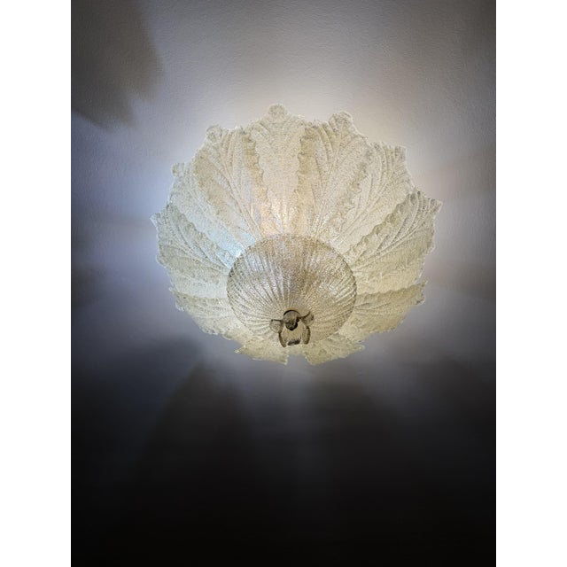Venetian Murano Glass Hanging Lamp in the style of Barovier & Toso, 1980s For Sale - Image 9 of 13