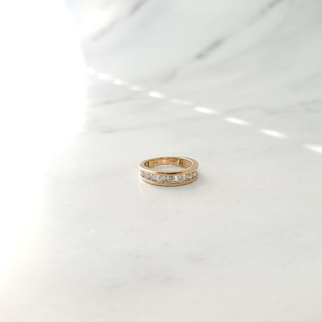 5MM Channel Set Diamond Wedding Band, Size 5 For Sale - Image 4 of 5