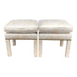 Image of Pair of Fortuny Fully Upholstered Pillow Top Benches For Sale