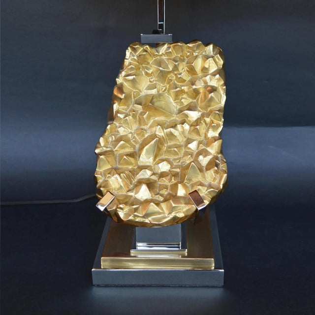 Table Lamps With Brass Chrome With Black Shade, 2000 - a Pair For Sale In Los Angeles - Image 6 of 8