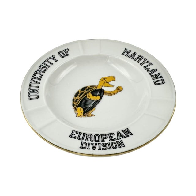 Mid 20th Century Vintage University of Maryland European Division Ceramic Ashtray For Sale - Image 5 of 8