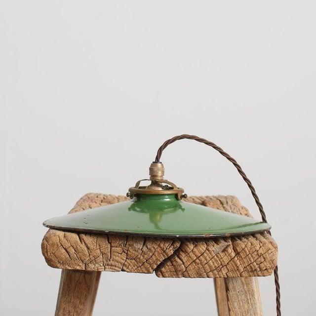 Antique french coolie enamel pendant light – green an original french enamel coolie pendant light salvaged from a french...