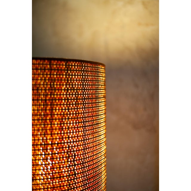 Ceramic Lamp with Raffia Lampshade, 1970s For Sale - Image 4 of 10
