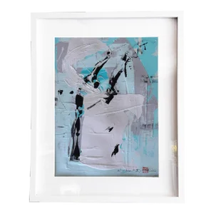 "All in Bloom. IX" Contemporary Original Abstract Mixed-Media Painting, Framed