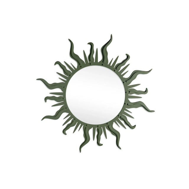 Contemporary Fleur Home Carnival Flambeau Circle Mirror in Duck Green, 36x36 For Sale - Image 3 of 3