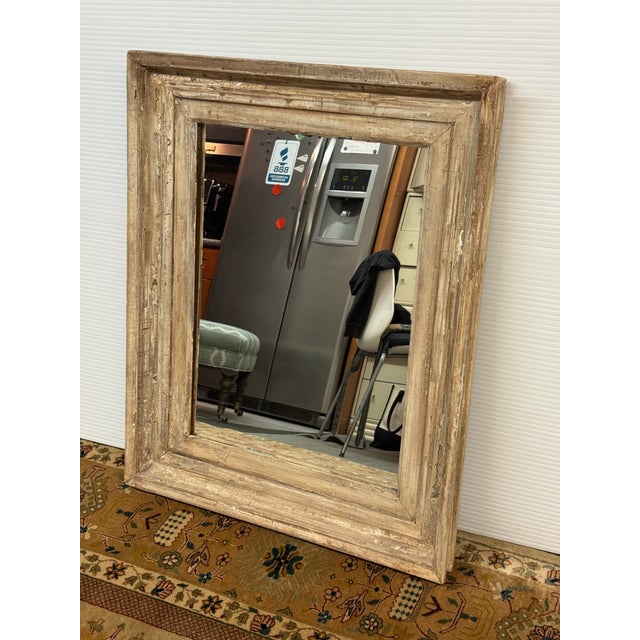 Late 19th Century Rustic Pine Wood Wall Mirror For Sale - Image 5 of 12