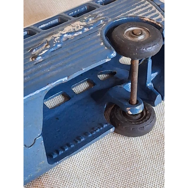 Vintage Arcade Cast Iron Greyhound Bus 9" Toy 1930s Blue 438b All Original For Sale - Image 11 of 18