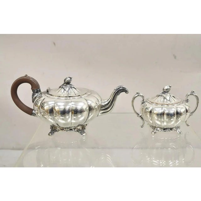 Early 20th Century Old English Melon Community Plate Silver Plated Coffee Tea Set - 2 Pieces For Sale - Image 11 of 11