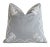 French White Embroidered Gray Velvet Floral Feather/Down Pillow 20” Square For Sale - Image 3 of 8