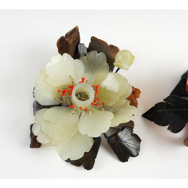 Vintage Carved Jade Agate Flower Candle Holders a Pair Chairish