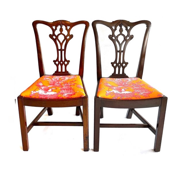 1930's Hand-Carved Solid Mahogany Chippendale Dining Chairs - Set of Eight For Sale - Image 10 of 14
