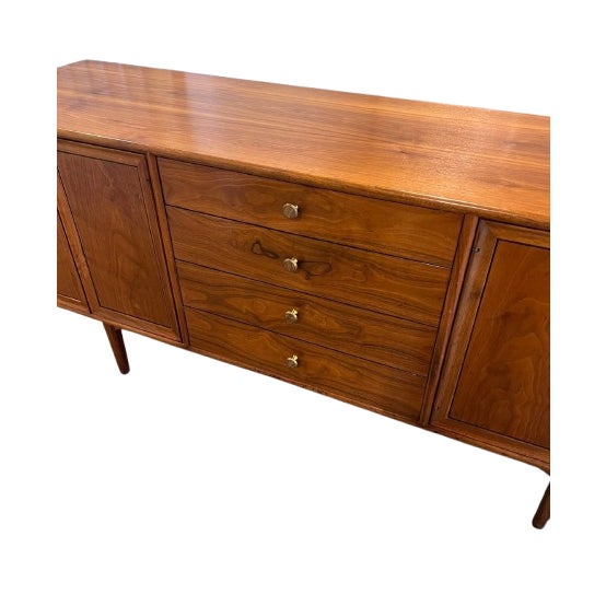Drexel Declaration 1950s Mid Century Modern Kipp Stewart for Drexel Declaration Walnut Credenza Buffet For Sale - Image 4 of 18