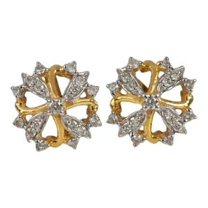 Natural Diamond 14k Yellow Gold Stud Earrings - 2 Pieces
