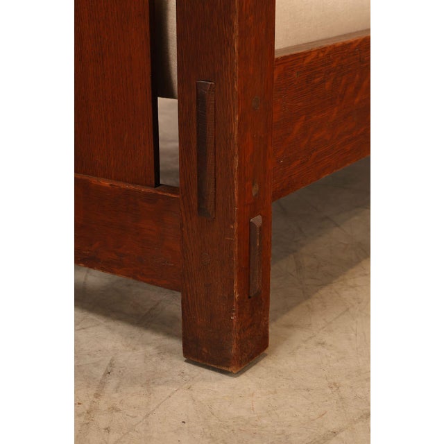 Antique Gustav Stickley No. 208 Arts And Crafts Mission Oak Settle For Sale - Image 14 of 18