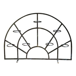 Vintage Sunburst Black Iron Multiple Plant Stand For Sale