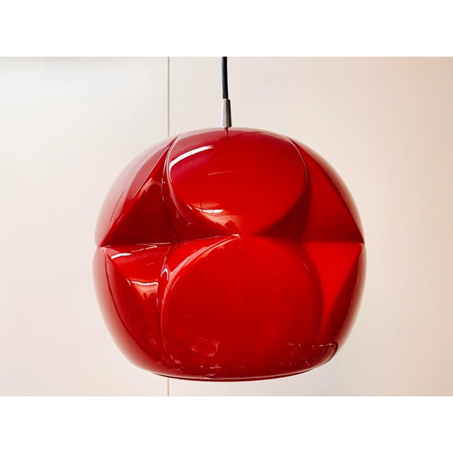 Mid-Century Modern Glass Pendant Lamp from Peill & Putzler, in Very Good conditions. Designed 1960 to 1969 This piece has...