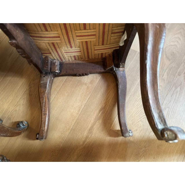 Wood Original Antique Baroque Chairs, Walnut, Circa 1760, Set of 4 For Sale - Image 7 of 15