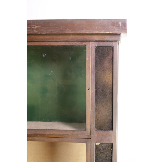 Mid 20th Century European 5 Ft. Brass Free Standing Display Case For Sale - Image 4 of 14