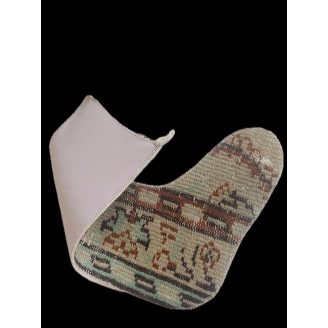 Vintage Rug Christmas Stocking – Upcycled Carpet – Green Beige Holiday ...
