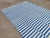 Sky Blue Handmade Cotton Striped Rug, Up Down Stripe Blue and White - 11'x11' For Sale - Image 8 of 10