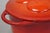 Technique 4 Quart Red Cast Iron Dutch Oven Covered Pot With Tomato Design on Lid For Sale In Philadelphia - Image 6 of 13