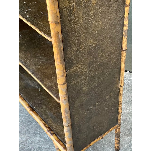 Wood Vintage Tortoise Bamboo Etagere For Sale - Image 7 of 12