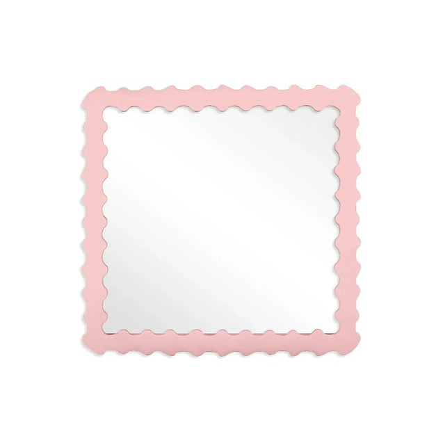Contemporary Fleur Home Audubon Bamboo Square Mirror in Authentic Pink, 30x30 For Sale - Image 3 of 3