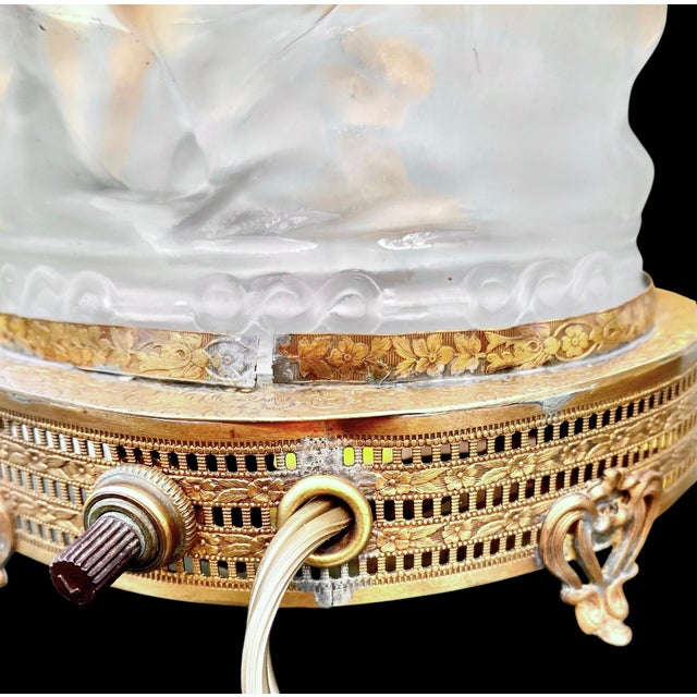 Vintage 1930’s Frosted Glass Figural Vanity Lamp For Sale - Image 14 of 14