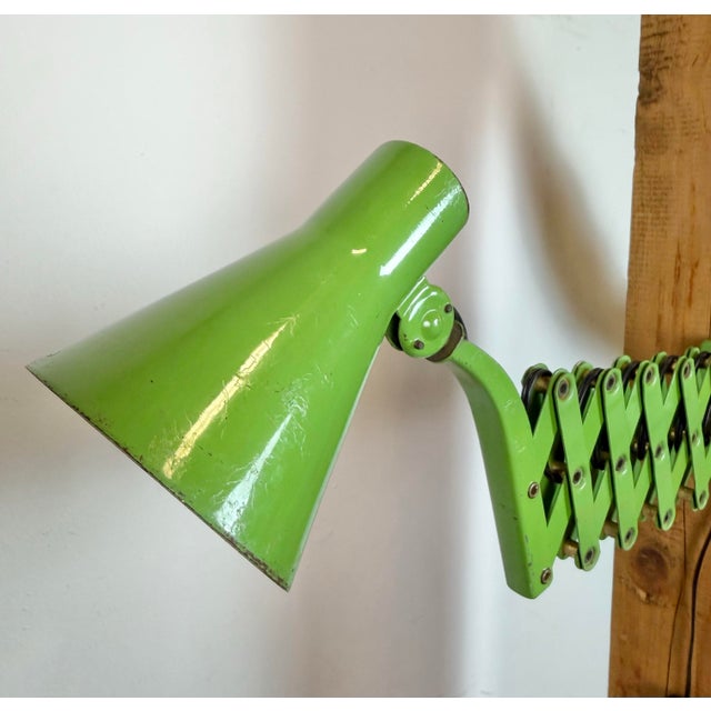 Metal Vintage Industrial German Scissor Wall Lamp from Kaiser Leuchten, 1960s For Sale - Image 7 of 18