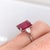 Modern 5.9ct Statement Ruby Ring With Diamond Accents: Solid 14k Gold, Emerald Cut, Size 6.75 For Sale - Image 3 of 8