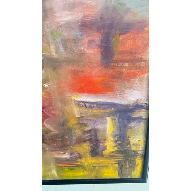 Plastic 1980s Vintage Abstract Contemporary Acrylic Artwork, Framed For Sale - Image 7 of 7