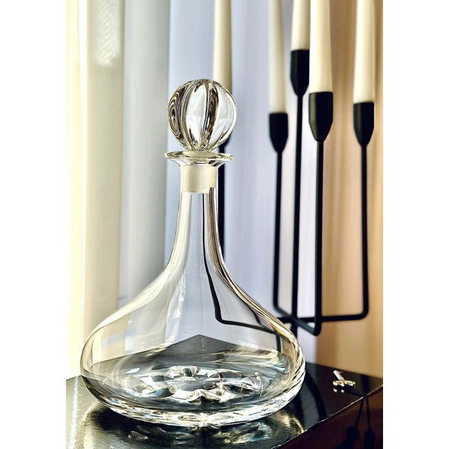 1960s 1960s Nils Landberg for Orrefors Crystal Ship Decanter 4200-731 For Sale - Image 5 of 12