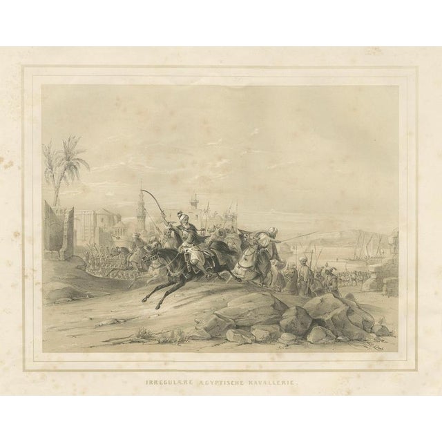Egyptian Cavalry Battle Scene, 1846, Paper For Sale - Image 3 of 10