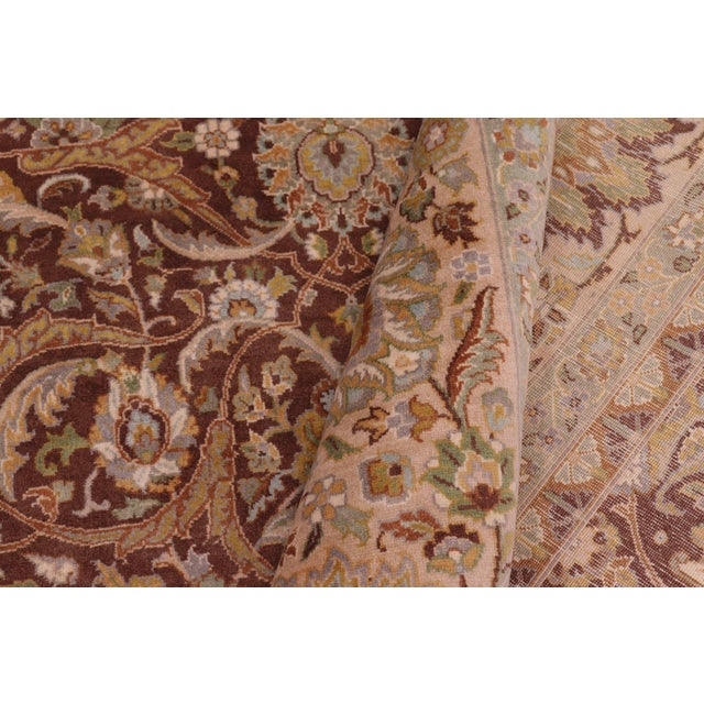 Textile Art Nouveau 1990's Pak-Persian Brown/Tan Wool Rug - 9'1'' X 12'2'' For Sale - Image 7 of 9