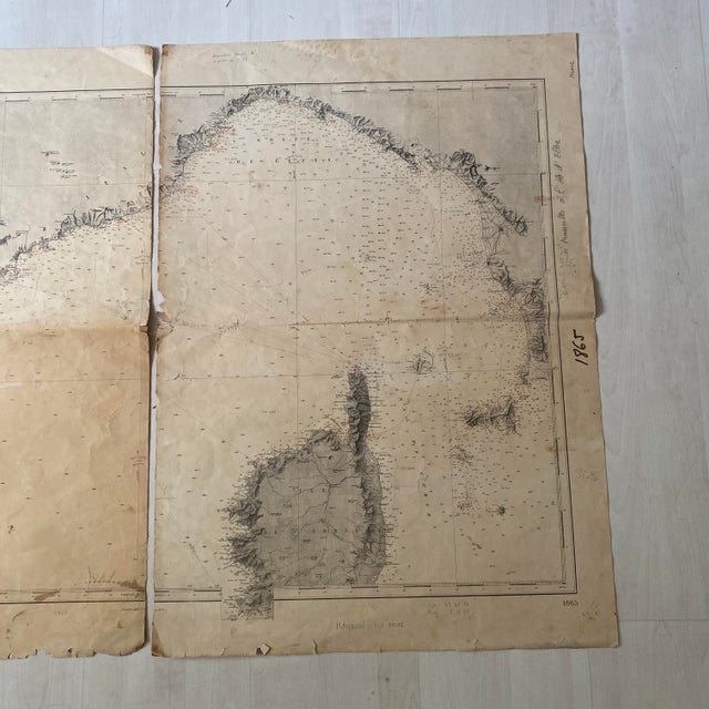Map of Marseille, Corsica, Elba Island, 1888 For Sale - Image 8 of 10