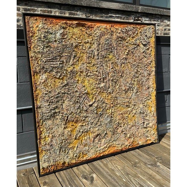 Abstract Large Scale Mixed Media Painting C. 1960s For Sale - Image 3 of 12