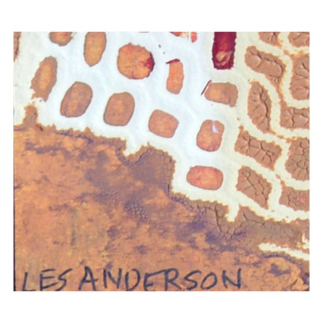 Red and Brown Mesh Abstract by Les Anderson For Sale - Image 4 of 5