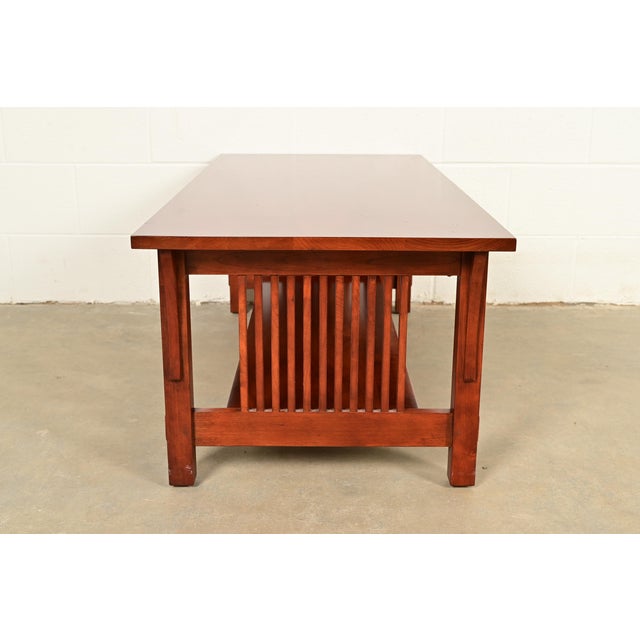 Stickley Mission Arts & Crafts Cherry Wood Spindle Coffee Table For Sale - Image 9 of 12