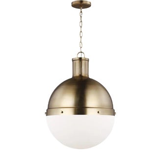 Thomas O'Brien By Visual Comfort Studio Hanks 1-Light Large Pendant in Satin Brass For Sale