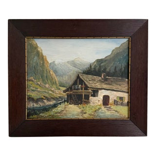 Late 19th Century German Alpine Oil Painting - Signed by Fische For Sale